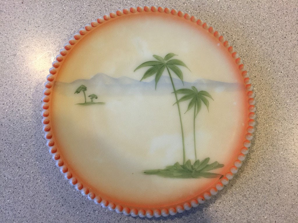 Beaded Edge Palm Tree Plate