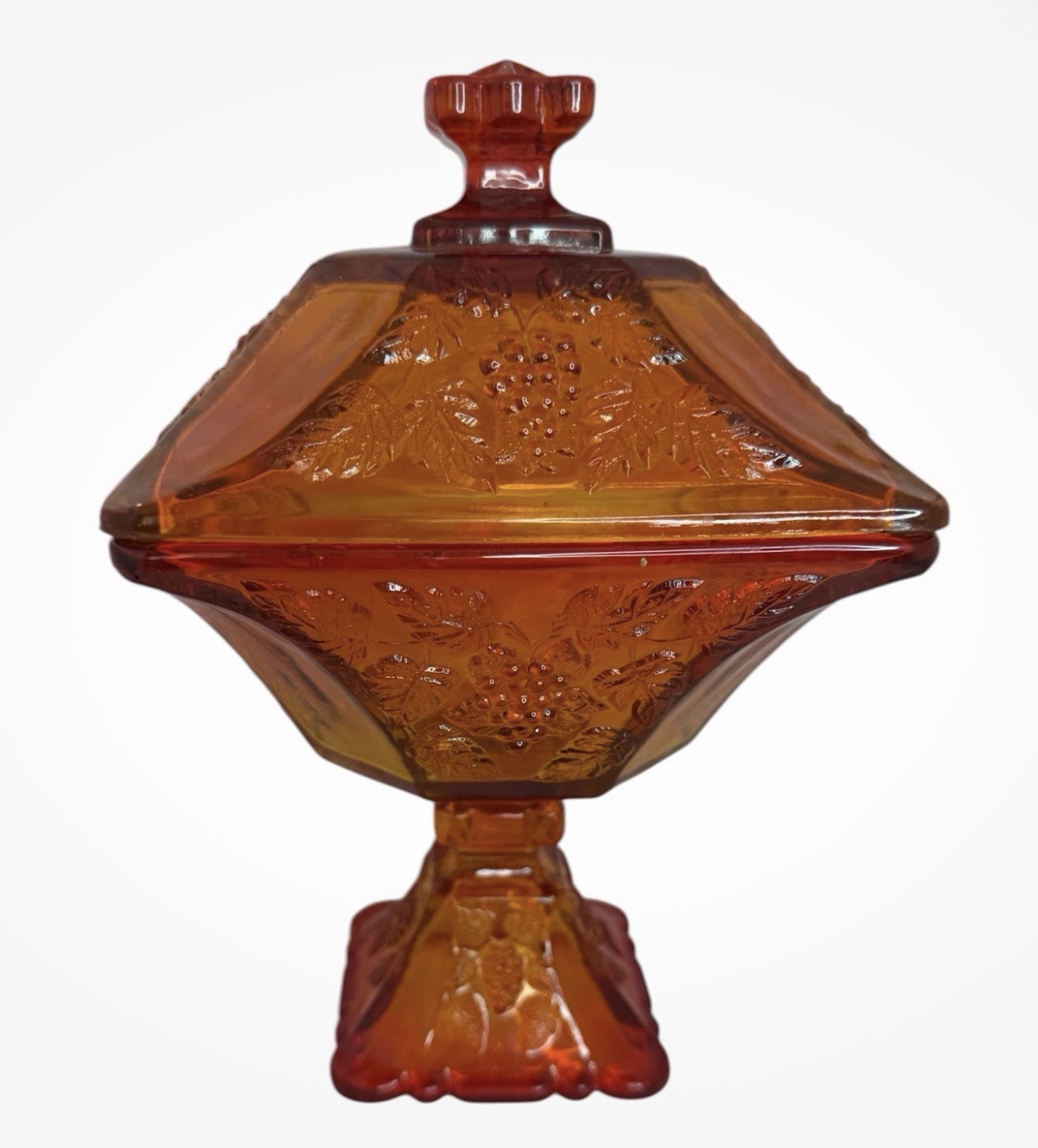 Paneled Grape Square-Footed Compote