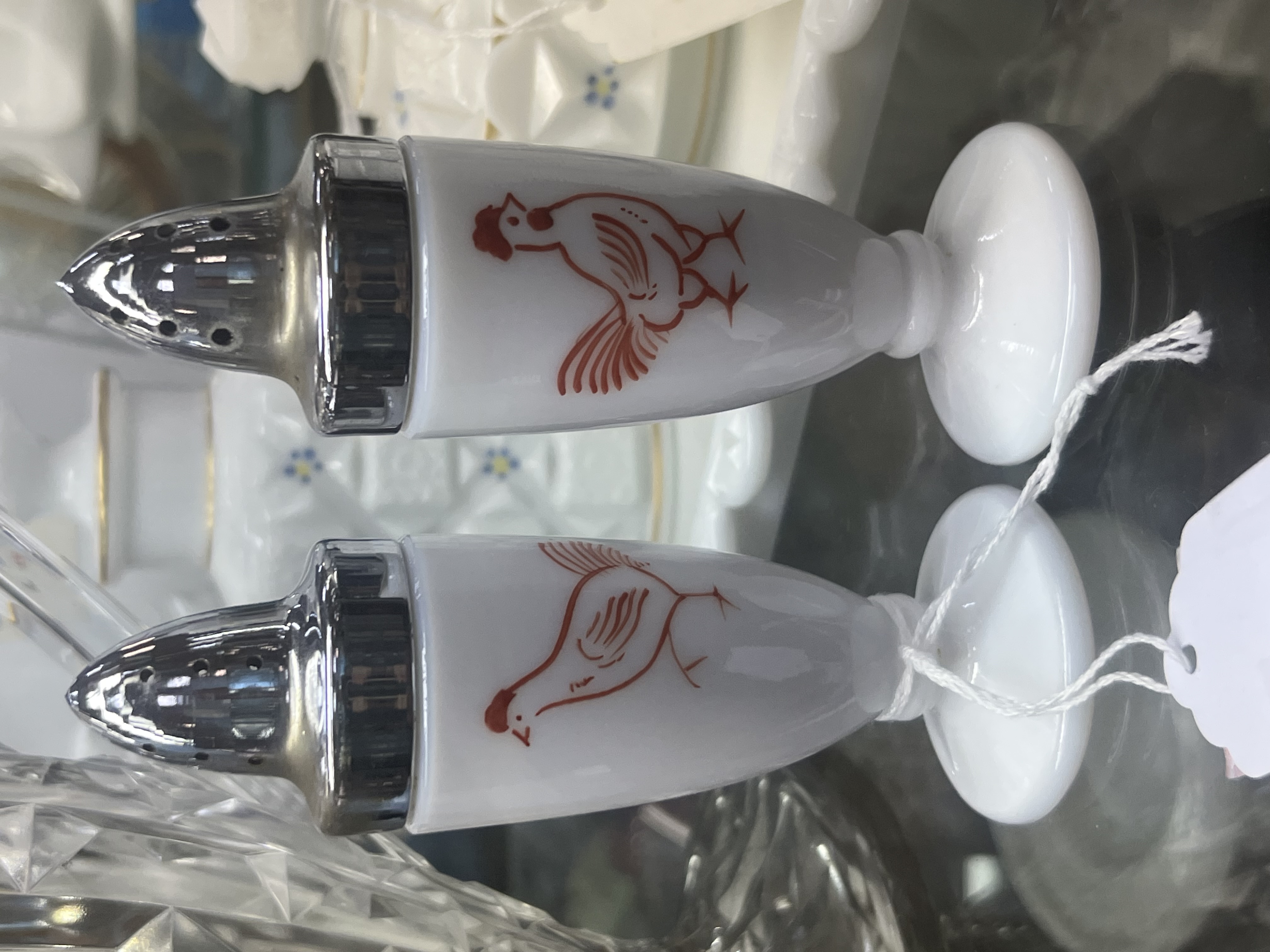 1800 Salt and Pepper Shakers Roosters
