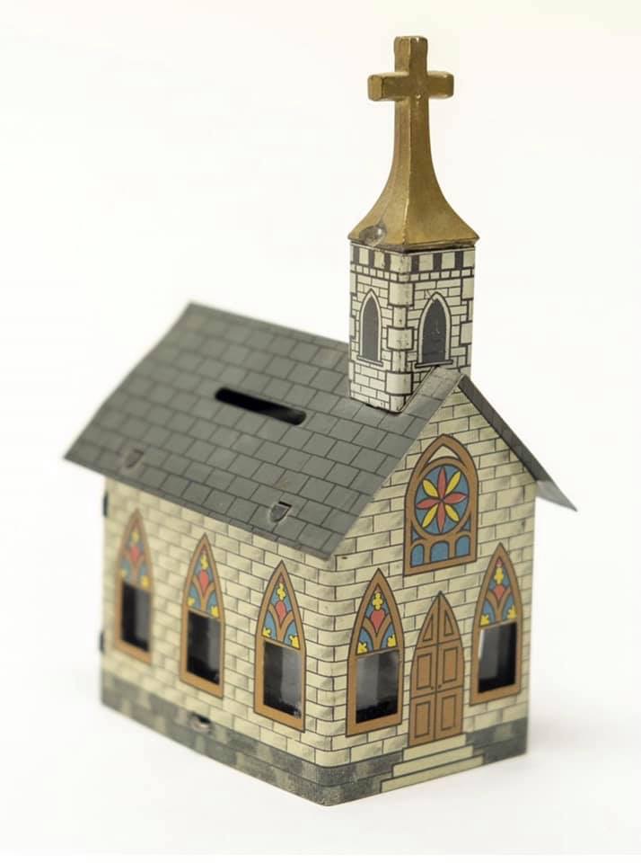 Church with Cross Steeple "Easter Greeting" Candy Container 