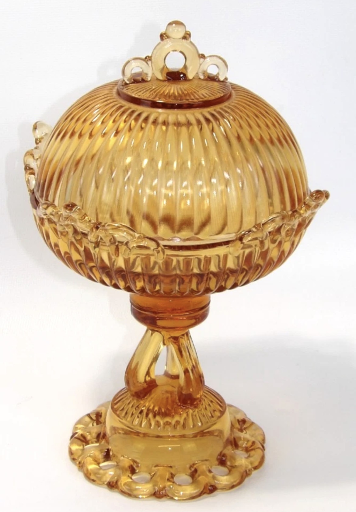Doric Footed Compote Golden Sunset