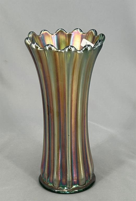 Corinth Aqua and Teal Carnival Vase