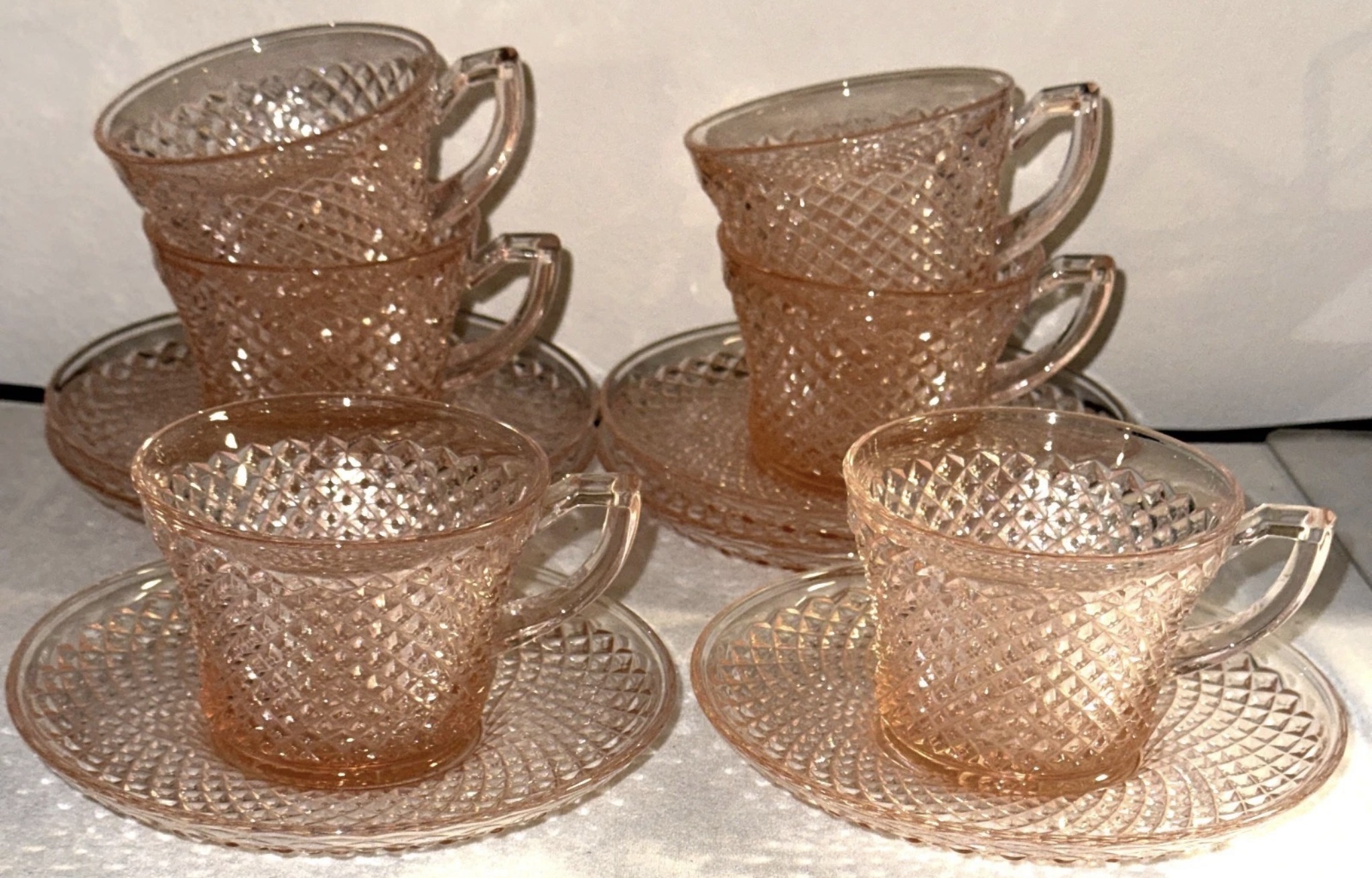 English Hobnail Cup and Saucer