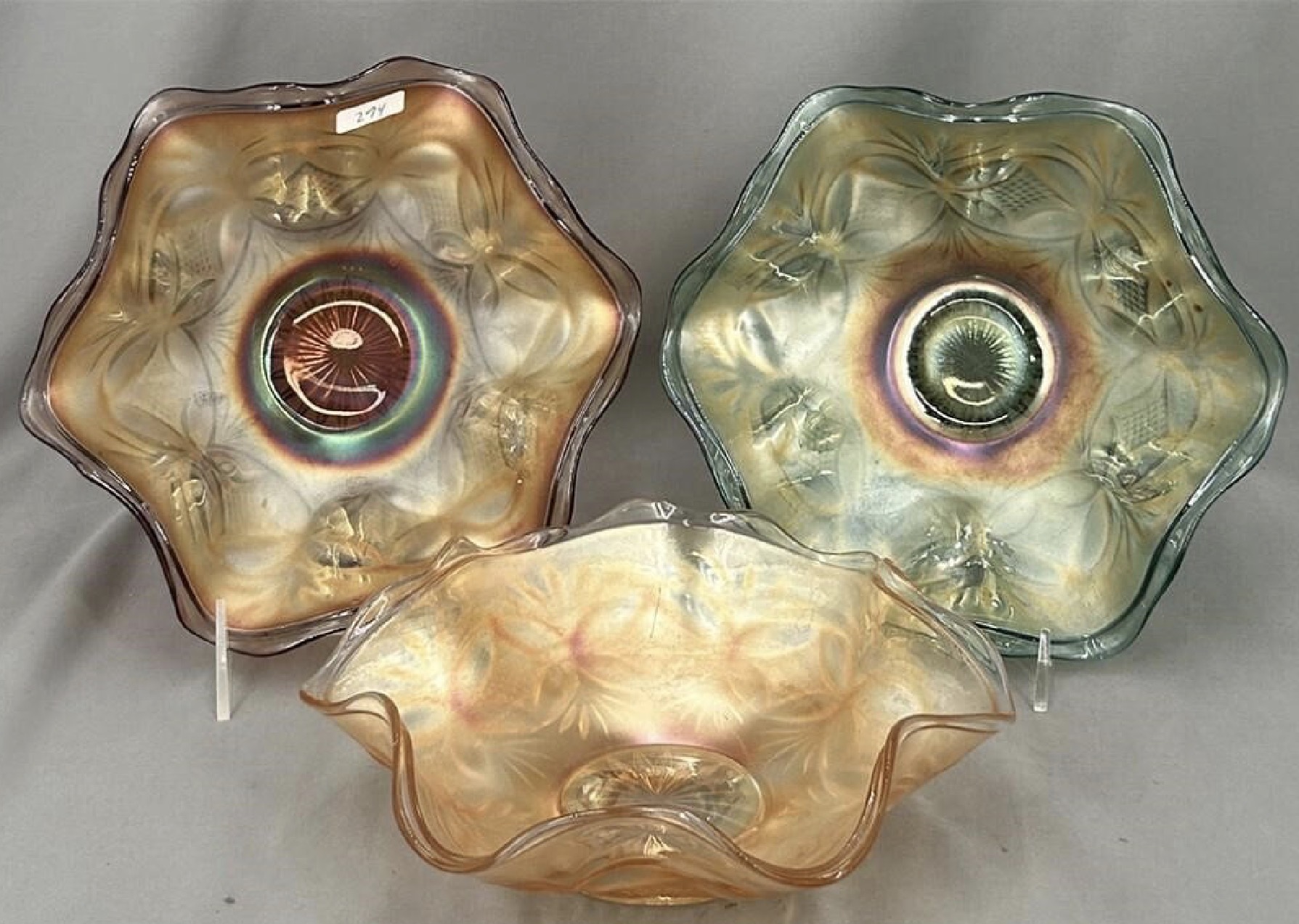 Pillow and Sunburst Carnival Bowls