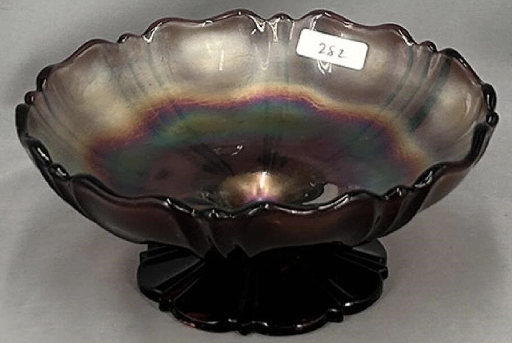 270 Low Footed Compote Amethyst Carnival
