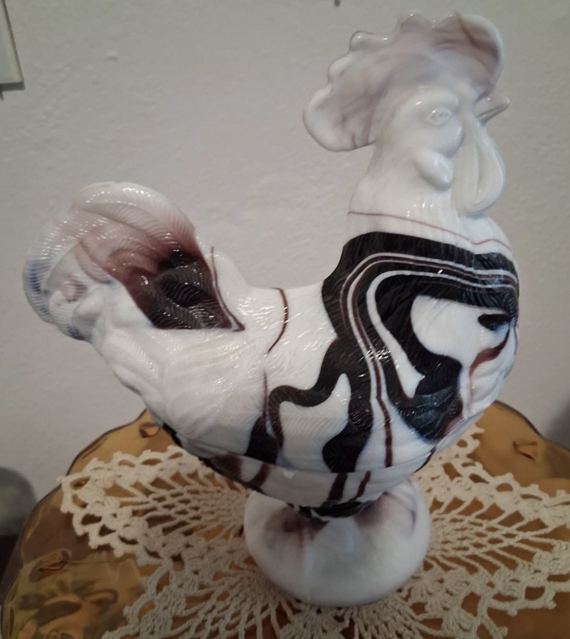 Standing Rooster Purple Marble Reproduction A.A. Import