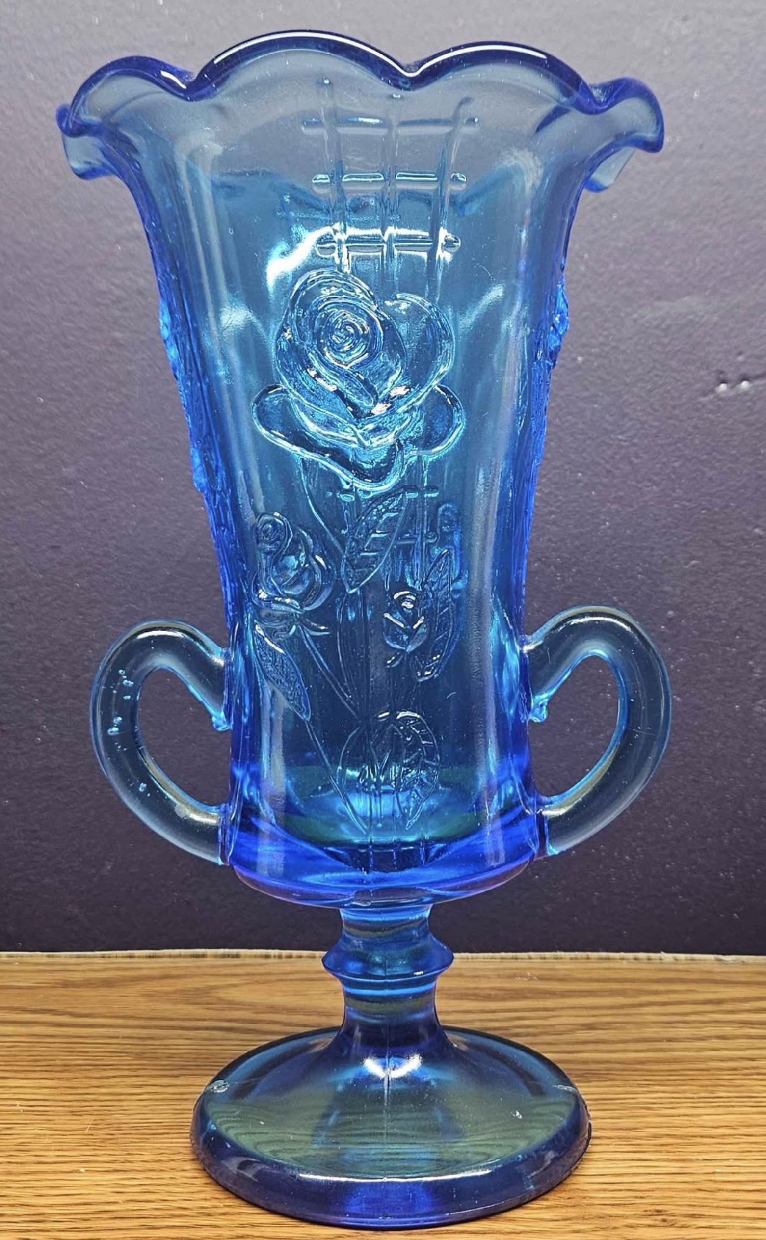Rose and Trellis Footed Vase 