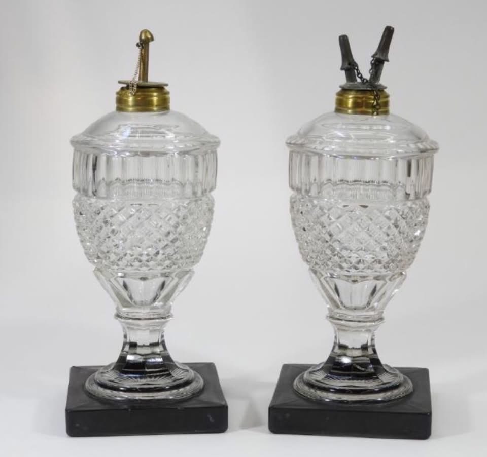 Line 300 Oil Lamps Clear with Black Foot