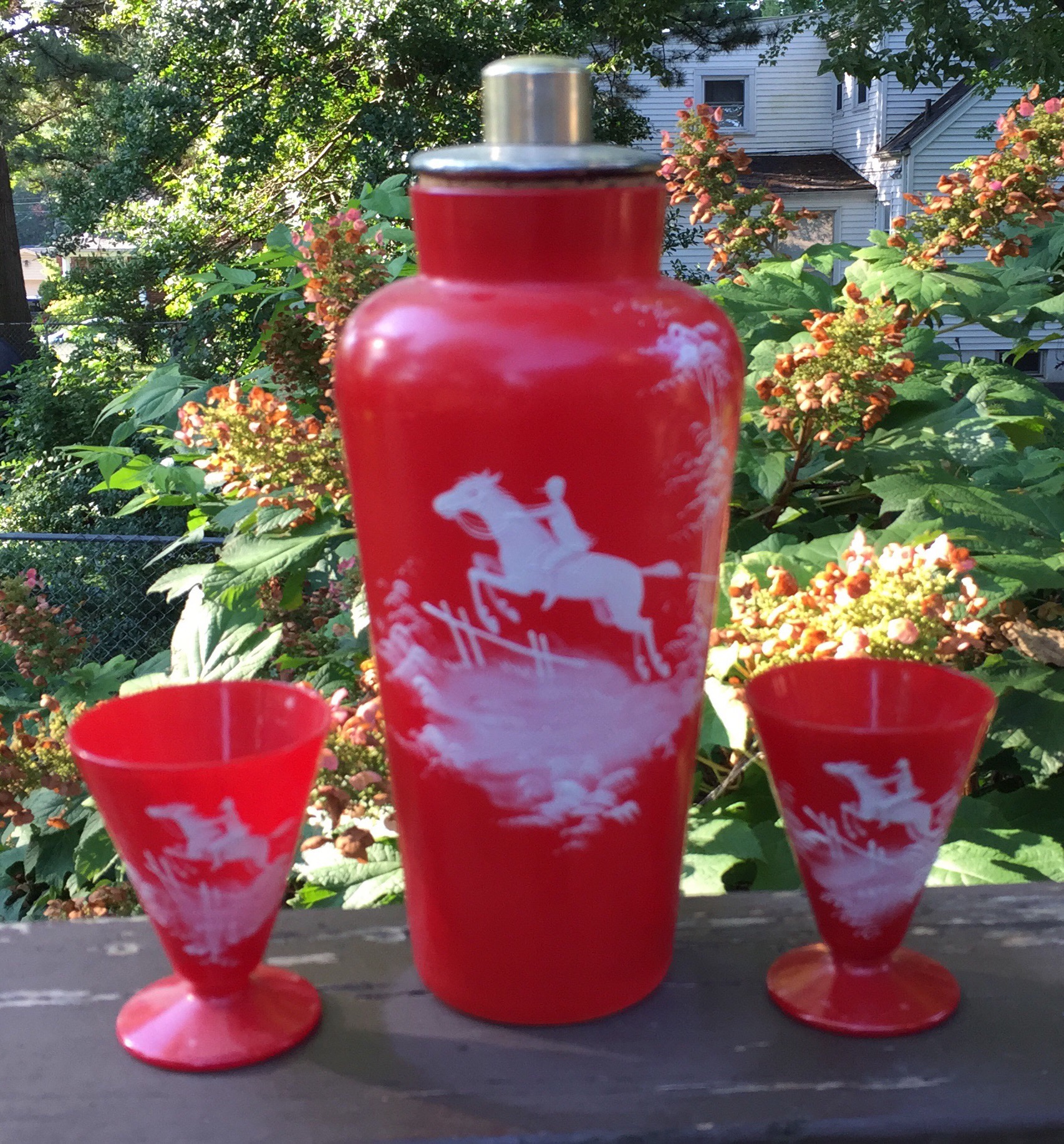 Horse and Rider Cocktail Set (Cocktail Shaker and Glasses)