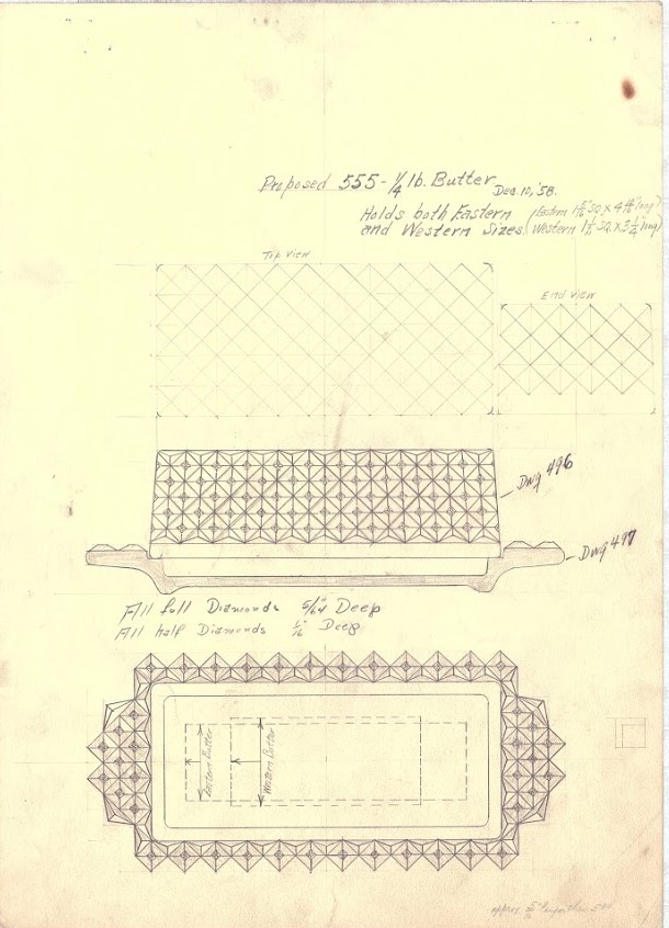 English Hobnail Butter Mould Schemetic