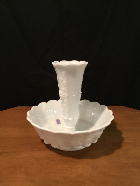 Paneled Grape Small Epergne with Straight-Sided Bowl