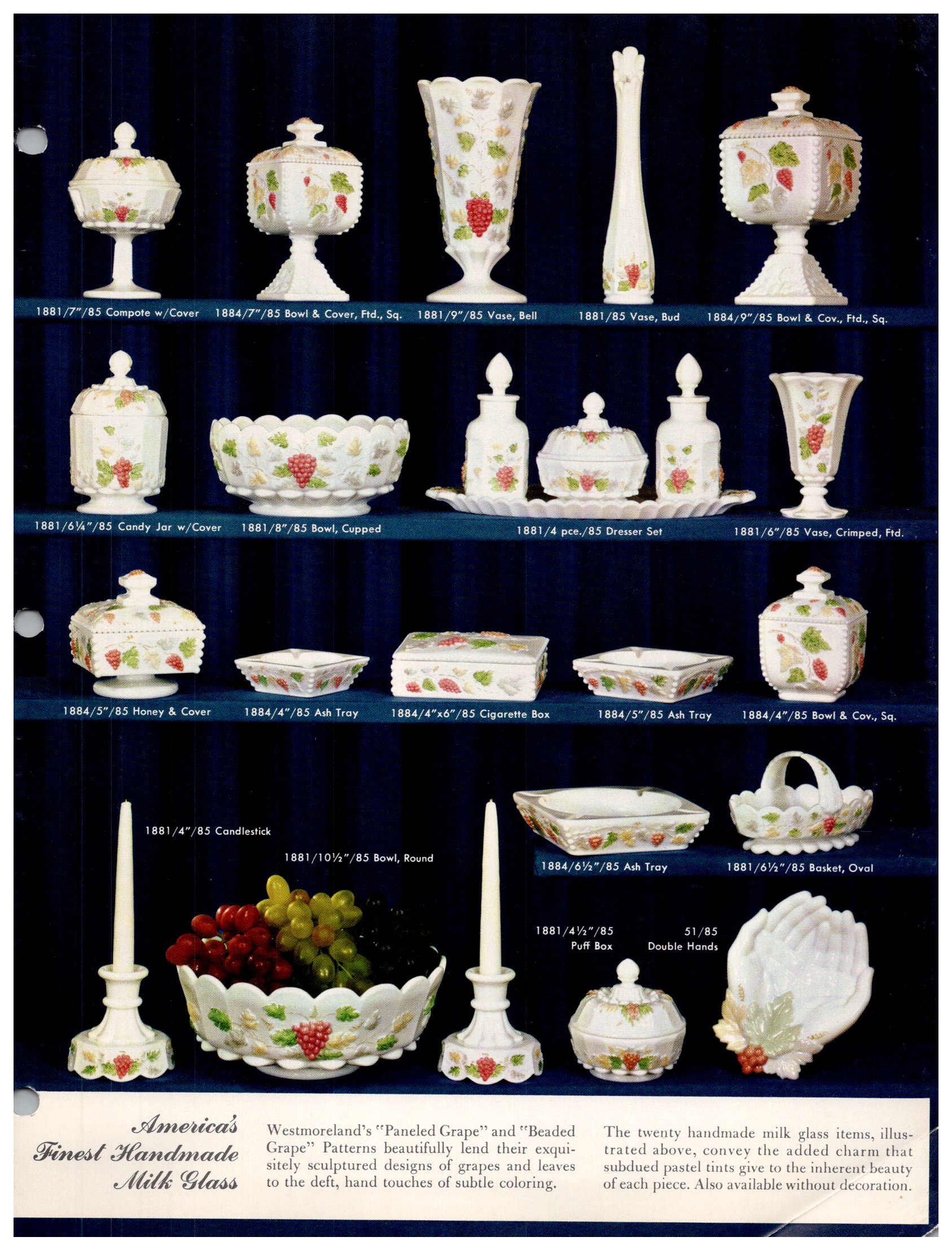 Pastel Color Decoration on Milk Glass