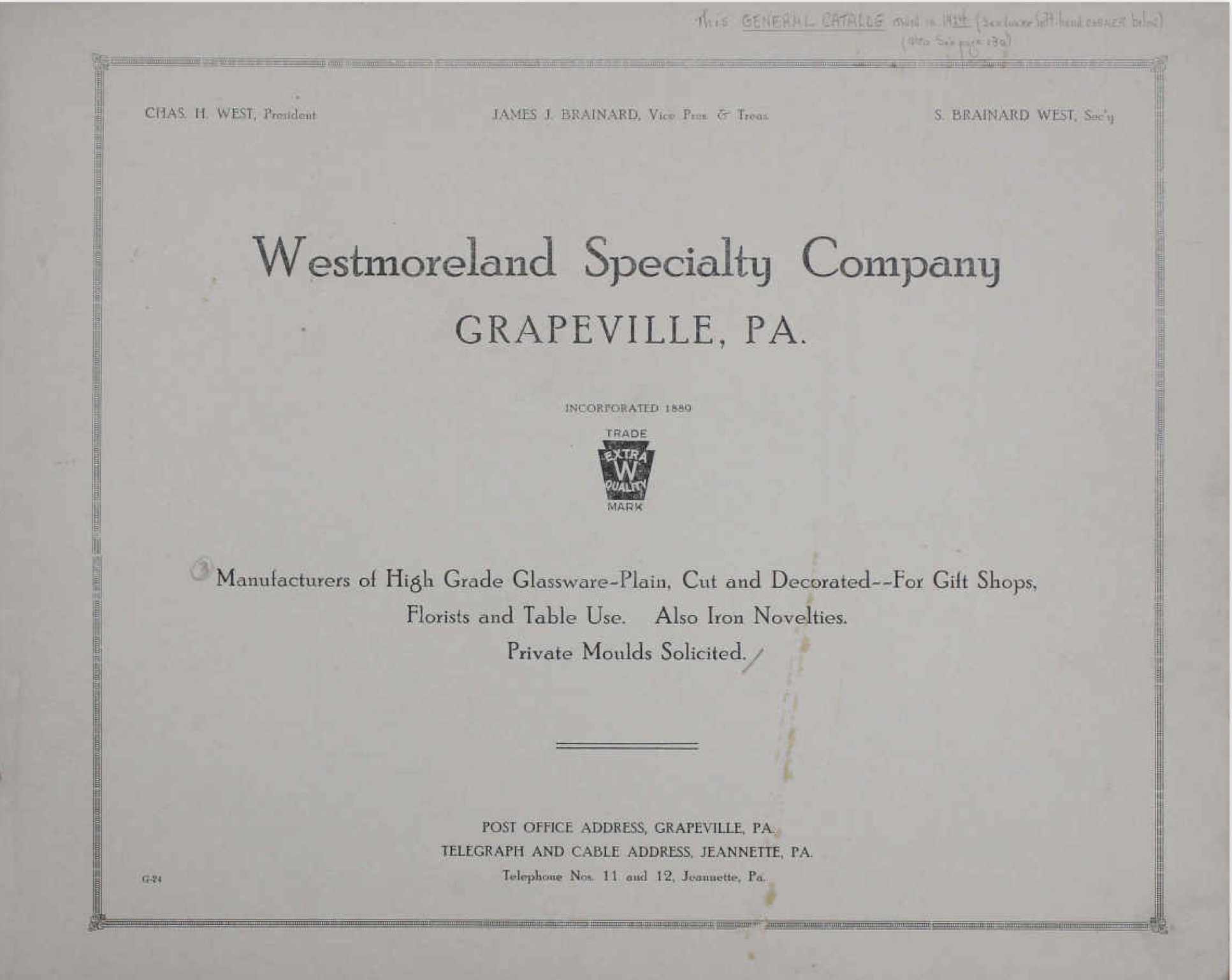 1924 Westmoreland Specialty Company Sales Catalogue